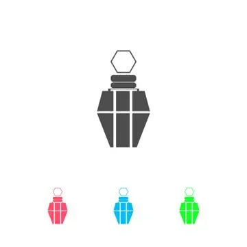 Perfume icon flat. Illustrazione stock