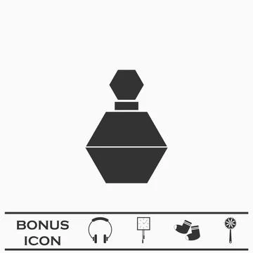 Perfume icon flat Illustrazione stock