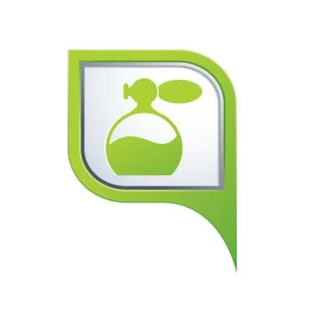 Perfume icon on green pointer Stock Illustration
