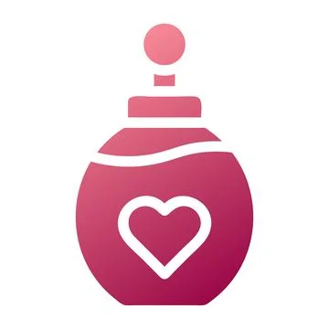 Perfume icon solid gradient red colour mother day symbol illustration. Stock Illustration