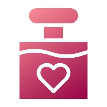 Perfume icon solid gradient red colour mother day symbol illustration. 库存插图
