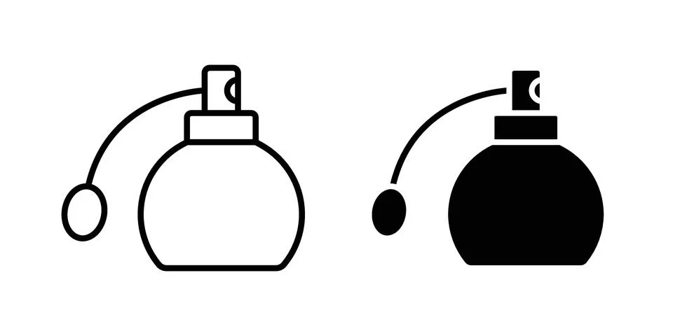 Perfume icon vector concepts, line and silhouette style 스톡 일러스트