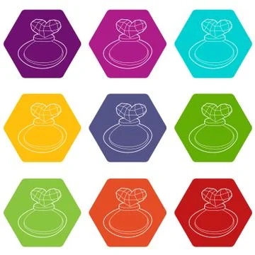 Perfume icons set 9 Stockillustratie