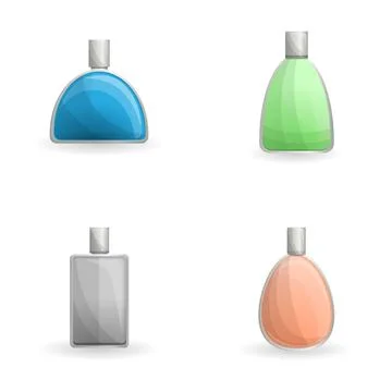 Perfume icons set cartoon vector. Perfumery Stock-Illustration