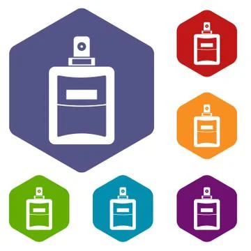 Perfume icons set Illustrazione stock