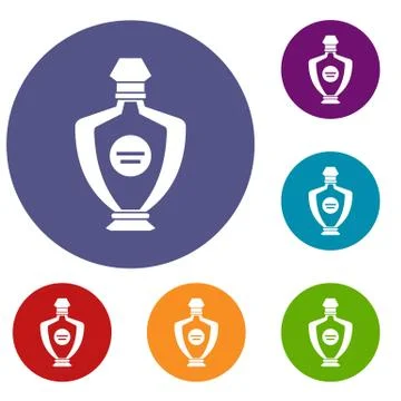 Perfume icons set Illustrazione stock