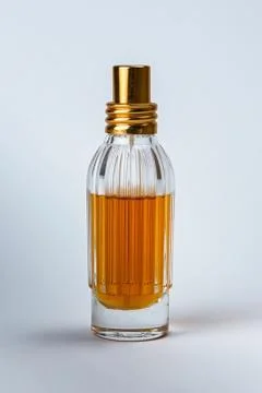 Perfume in the jar on white background Stock Photos