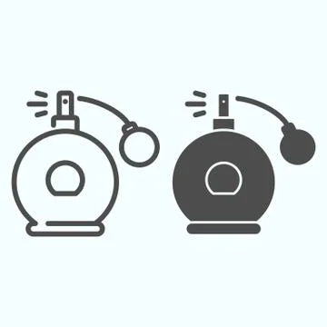 Perfume line and solid icon. Bottle with perfume vector illustration isolated on Stock Illustration