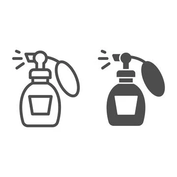 Perfume line and solid icon, shopping concept, aroma sign on white background イラスト素材