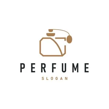 Perfume logo design illustration of aromatic perfume with a simple minimali.. Illustration