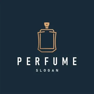 Perfume logo design illustration of aromatic perfume with a simple minimali.. Illustration