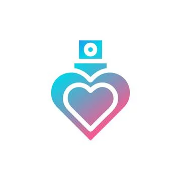 Perfume love icon solid gradient red purple blue colour mother day symbol i.. 库存插图
