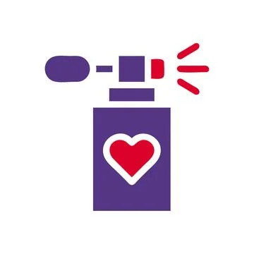 Perfume love icon solid red purple colour mother day symbol illustration. Stock Illustration