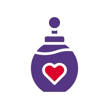 Perfume love icon solid red purple colour mother day symbol illustration. Stock-Illustration