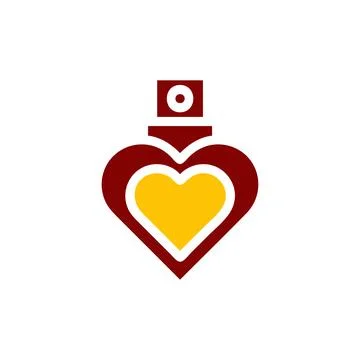Perfume love icon solid red yellow colour mother day symbol illustration. 스톡 일러스트