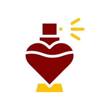 Perfume love icon solid red yellow colour mother day symbol illustration. Stock Illustration