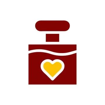 Perfume love icon solid red yellow colour mother day symbol illustration. Illustrazione stock