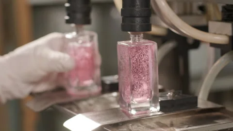 Perfume Manufacturing Process in Modern Factory Stock-Footage 320433781