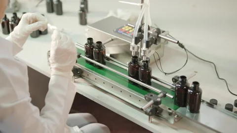 Perfume Manufacturing Process in Modern Factory Stock-Footage 320434104