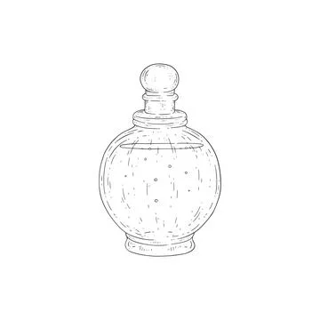 Perfume, mixture of fragrant essential oils or aroma compounds, in a glass Stock Illustration