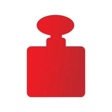 Perfume red icon, vector sign on isolated background. Perfume concept symbol Stock Illustration