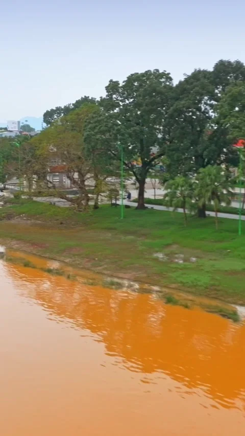 Perfume River and park in Hue, Thua Thien Hue, Vietnam, VN Stock-Footage 331036164