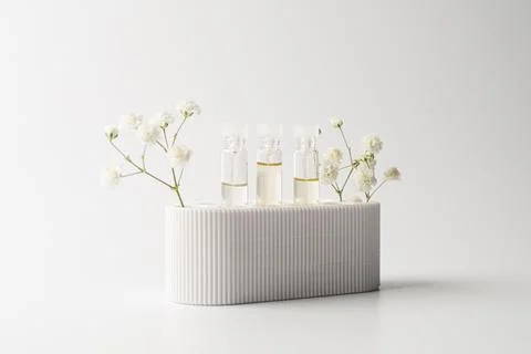 Perfume samples on white background Stock Photos