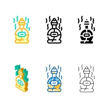 Perfume scent color icon forms vector line Stock-Illustration