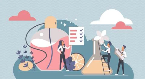 Perfume scent creation, perfumers create fragrance composition with fragrant Illustration