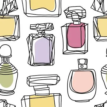 Perfume seamless pattern. Vector illustration background. Stock Illustration