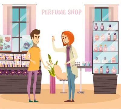Perfume Shop Composition Illustration
