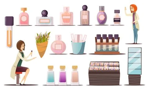 Perfume Shop Icon Set Illustration