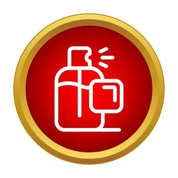 Perfume spray bottle icon with label vector Stock Illustration