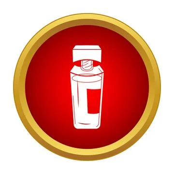 Perfume spray bottle icon on red background Ilustração Stock