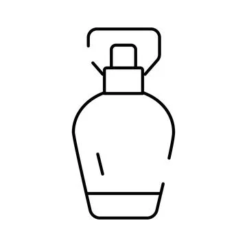 Perfume spray bottle line icon vector illustration Stock Illustration