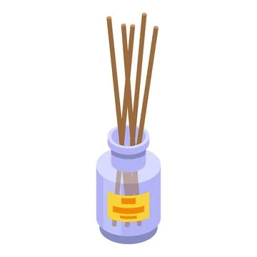 Perfume sticks diffuser icon, isometric style Stock Illustration