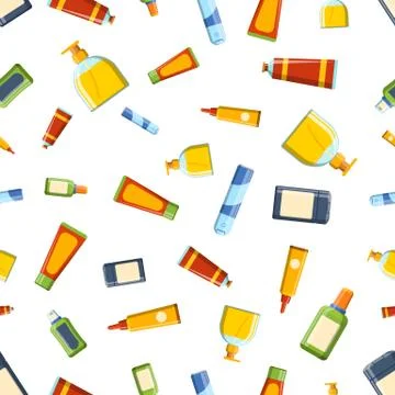 Perfume tube seamless pattern vector Illustrazione stock