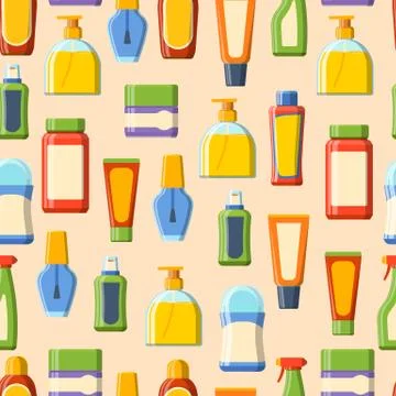 Perfume tube seamless pattern vector Stock Illustration