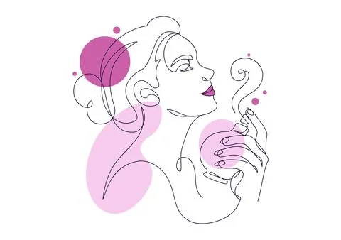 Perfume Vector Illustration Featuring Elegant Fragrance Bottles, Floral Ele.. 스톡 일러스트