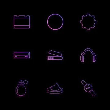 Perfume , watch , headset , internet , technology , hardware , setting , eps  Ilustração Stock