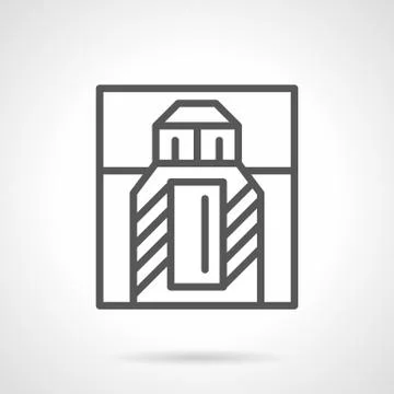 Perfumery bottle and box simple line vector icon Illustration