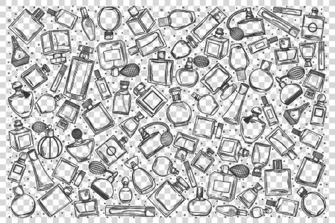 Perfumery doodle set Illustration