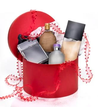 Perfumery gift box Stock Photos