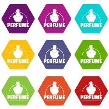 Perfumery icons set 9 Stock Illustration