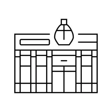 Perfumery store line icon vector illustration Stock Illustration