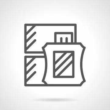 Perfumery store simple line vector icon Illustration