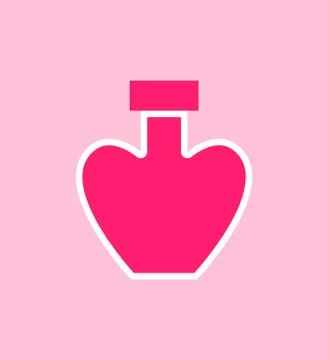 Perfumes Heart Shaped Poster Vector Illustration Illustration