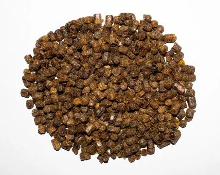 Perga.Bee bread.Bee pollen is compacted.Pollen collected by bee.Background of pe Stock Photos