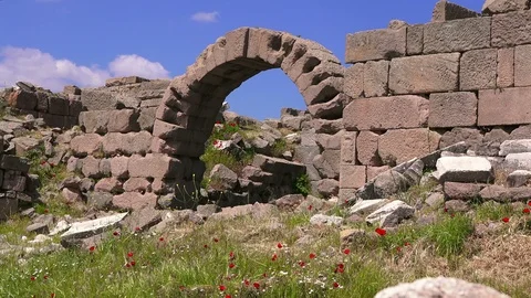 Pergamon museum in springtime, Bergama Stock Footage 89593152