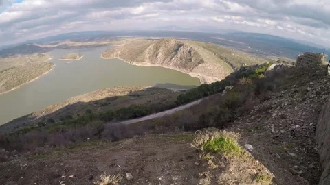 Pergamon Panoramic view from the lake Stock Footage 151218470